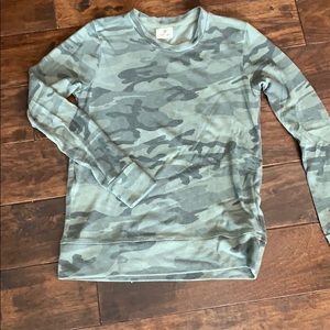 Sundry camo French terry long sleeve top